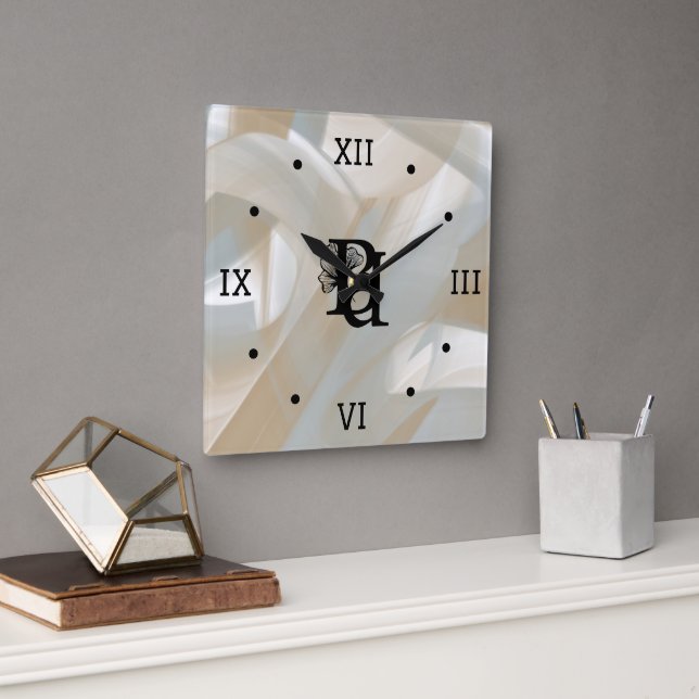Tornadot Wall Clock Abstrakt Home Trend Sandy Fyrkantig Klocka (Kontor)
