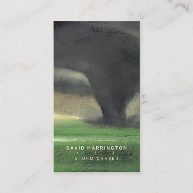 Tornadots Anpassningsbar QR Code Scannable Weather Visitkort (Framsida)