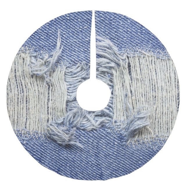 Tornblå denim: jeans struktur. julgransmatta borstad polyester (Framsidan)