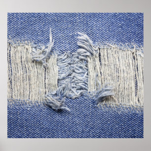 Tornblå denim: jeans struktur. poster
