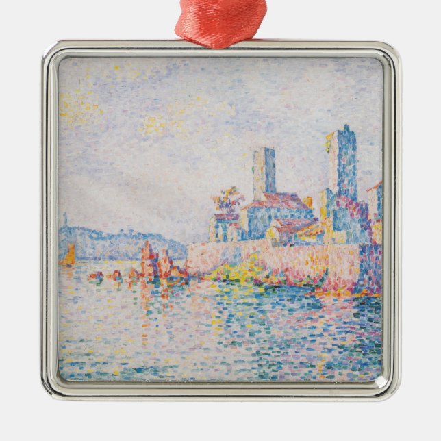 Tornen Antibes (av Paul Signac) Julgransprydnad Metall (Framsidan)
