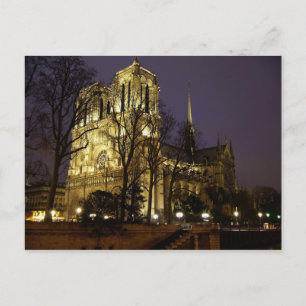 Tornen Notre Dame på natten, Paris Vykort