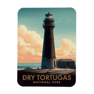 Tornet i Dry Tortugas National Park i vintage-stil Magnet