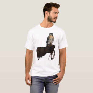 Tornfalk på handskeillustration tee