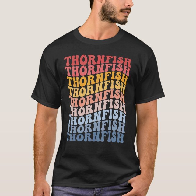 Tornfisk Groovy Retro Fisk T Shirt (Framsida)