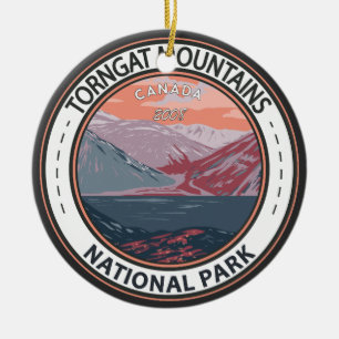 Torngat Mountains National Park Canada Badge Julgransprydnad Keramik