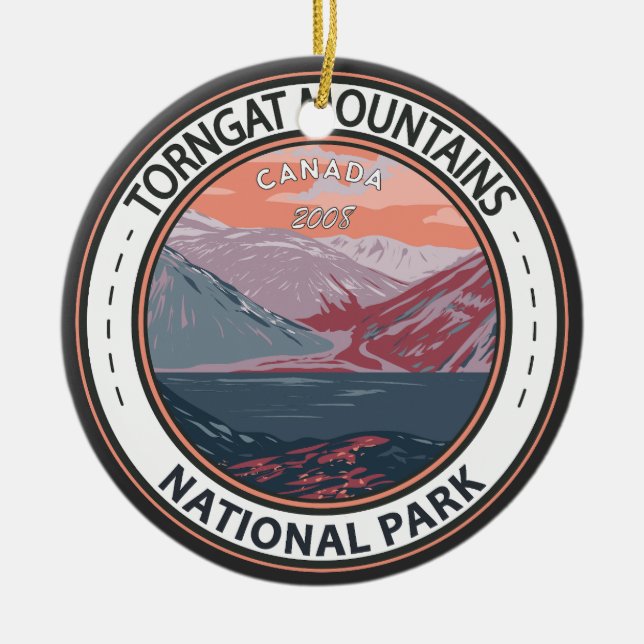 Torngat Mountains National Park Canada Badge Julgransprydnad Keramik (Framsidan)
