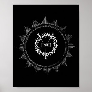Törnkrans Jesus Kristus Inri Påsk Korsfästelse Poster