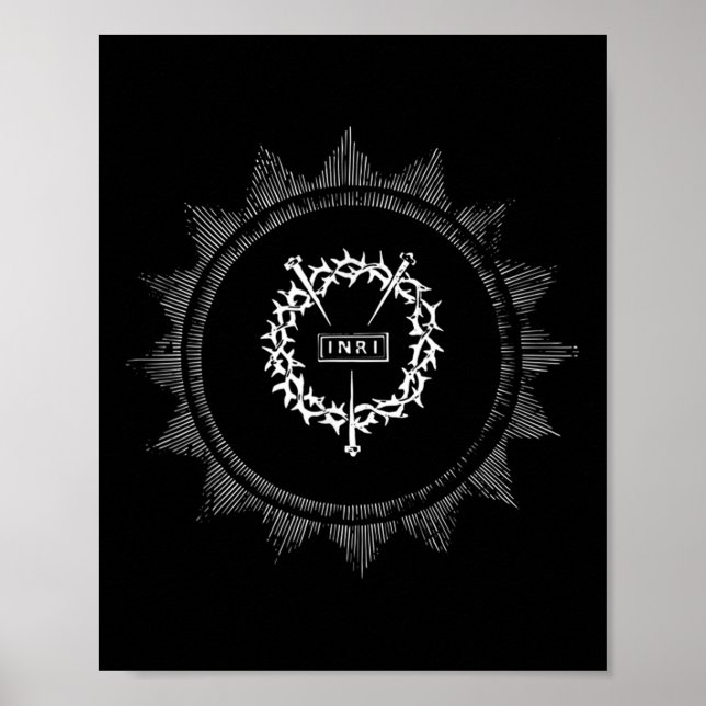 Törnkrans Jesus Kristus Inri Påsk Korsfästelse Poster (Framsidan)