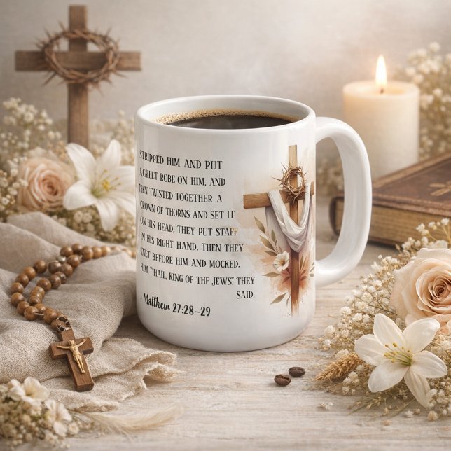 Törnkrans och påskhopp kaffemugg (Skapare uppladdad)