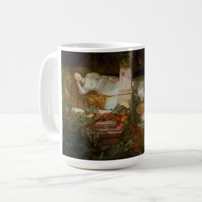 Tornrosa (stilig prins räddar prinsessan) kaffemugg (Framsida vänster)