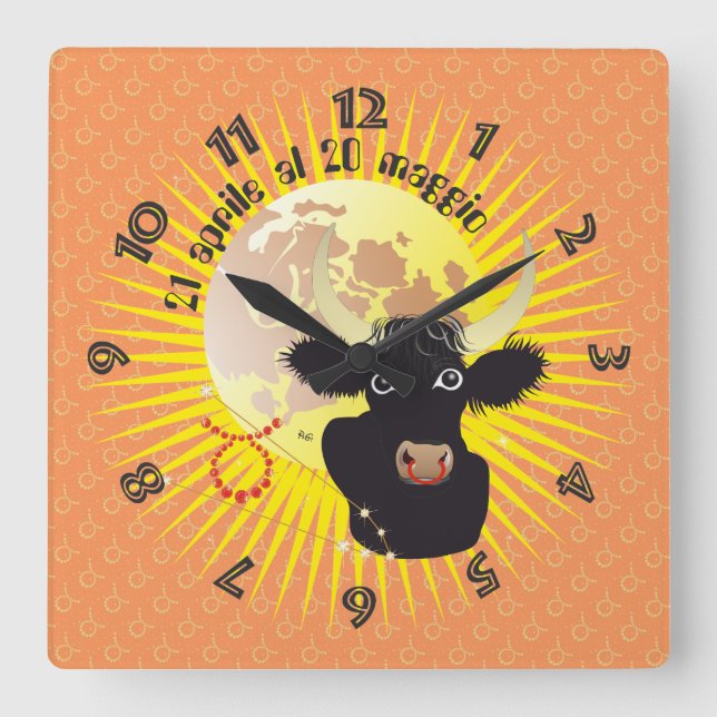 Toro 21 aprile al 20 maggio Orologio Fyrkantig Klocka (Framsida)