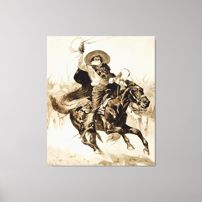 ’Toro Toro’ A Vaquero Roping a Steer Canvastryck (Framsida)