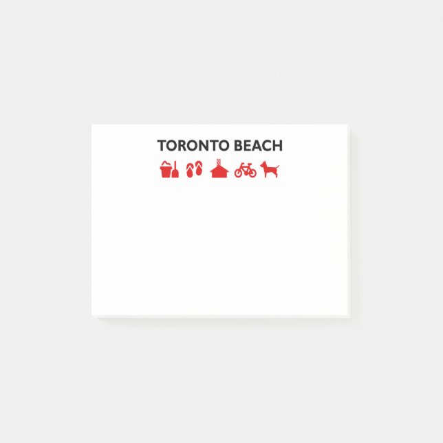 Toronto Beach Icons Light-Färg Post-it Block (Framsida)