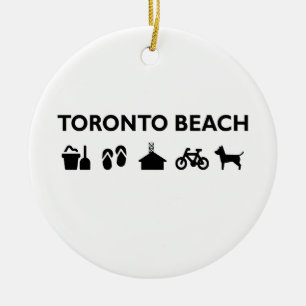 Toronto Beach Icons Monotone Black Julgransprydnad Keramik