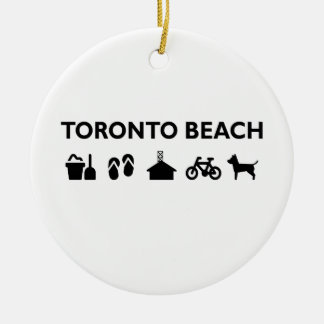 Toronto Beach Icons Monotone Black Julgransprydnad Keramik