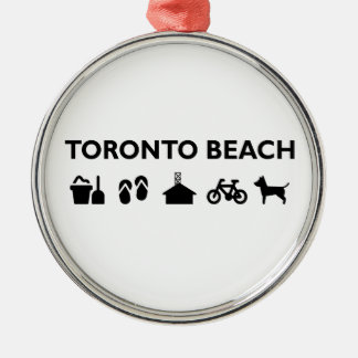 Toronto Beach Icons Monotone Black Julgransprydnad Metall
