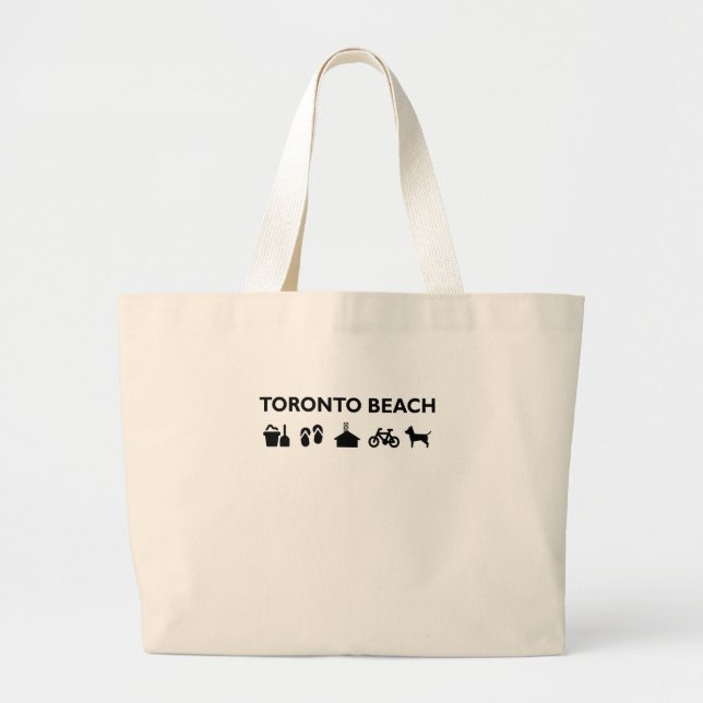 Toronto Beach Icons Monotone Black Jumbo Tygkasse (Framsidan)