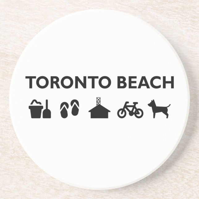 Toronto Beach Icons Monotone Black Underlägg (Framsidan)