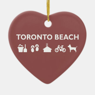 Toronto Beach Icons Monotone Mörk Julgransprydnad Keramik