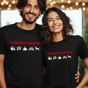 Toronto Beach Icons Mörk Färg T Shirt