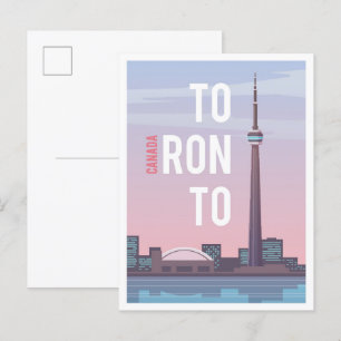 Toronto Canada Art Vintage resor Illustration Vykort