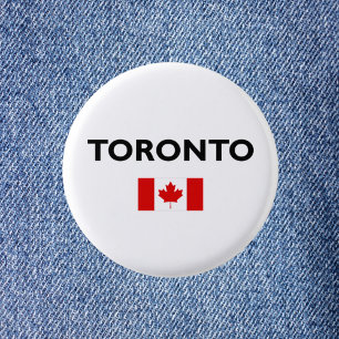Toronto Canada Canadian Flagga Light-Färg Knapp