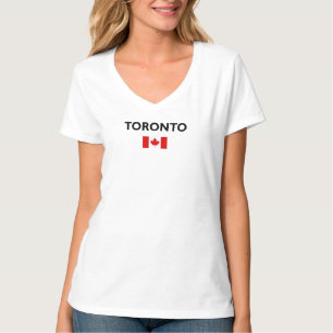 Toronto Canada Canadian Flagga Light-Färg T Shirt