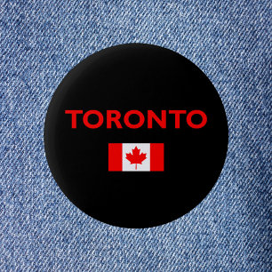 Toronto Canada Canadian Flagga Mörk Färg Knapp