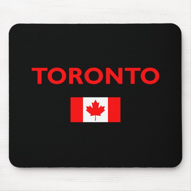 Toronto Canada Canadian Flagga Mörk Färg Musmatta (Framsidan)