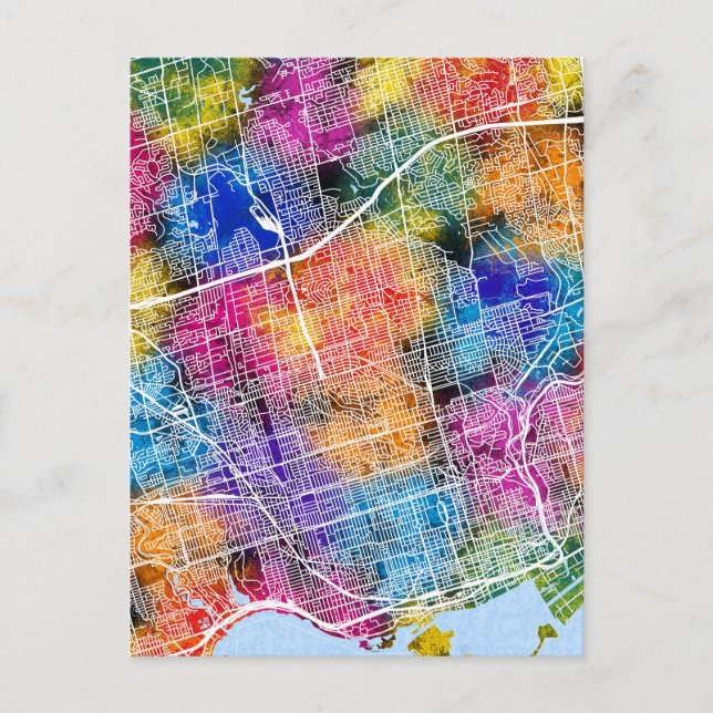 Toronto Canada City Karta Vykort (Framsida)