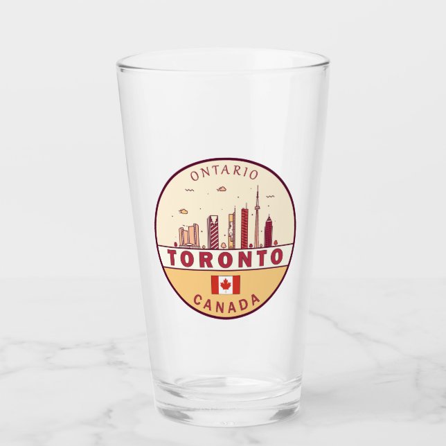 Toronto Canada City Skyline Emblem Glaskopp (Framsida)