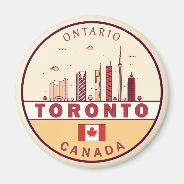 Toronto Canada City Skyline Emblem Magnet (Framsidan)