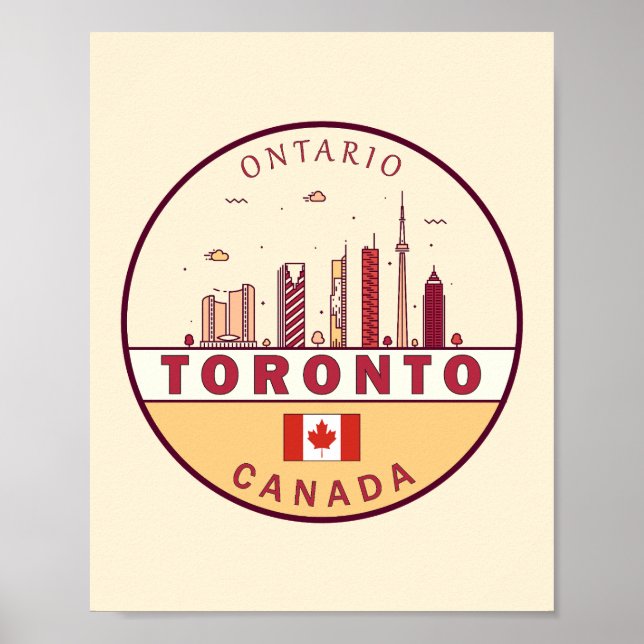 Toronto Canada City Skyline Emblem Poster (Framsidan)