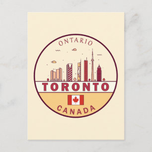Toronto Canada City Skyline Emblem Vykort