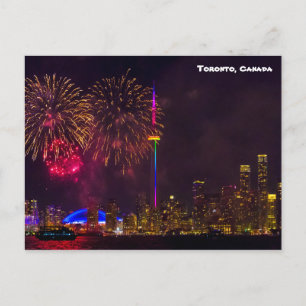Toronto Canada CN torn-fyrverkerier Vykort