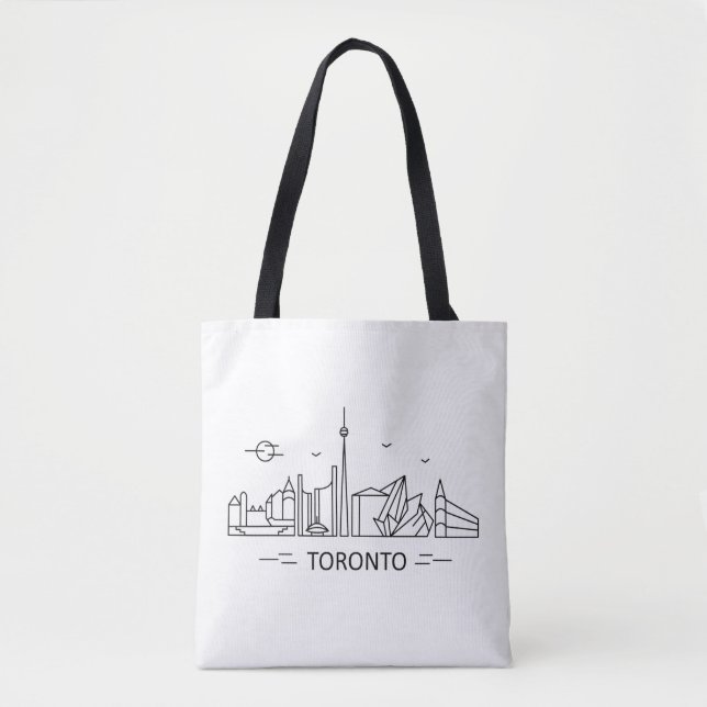 Toronto Canada Lineart Tote Tygkasse (Framsida)