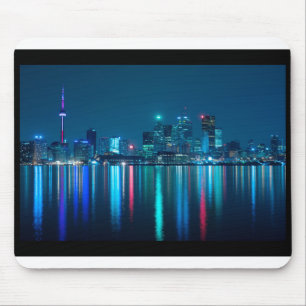 Toronto Canada Nightime Skyline över Vatten Färg Musmatta