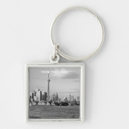 Toronto Canada Ontario Black White Vintage Fyrkantig Silverfärgad Nyckelring