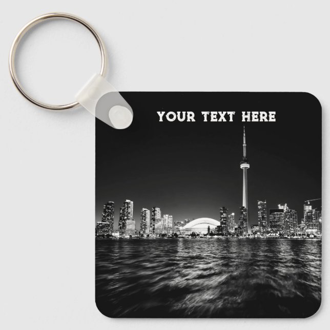Toronto Canada Ontario Black White Vintage Nyckelring (Framsida)