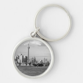 Toronto Canada Ontario Black White Vintage Rund Silverfärgad Nyckelring