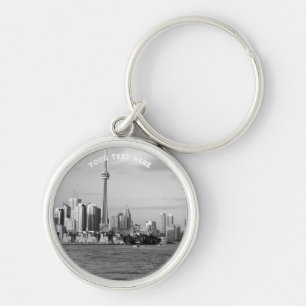 Toronto Canada Ontario Black White Vintage Rund Silverfärgad Nyckelring