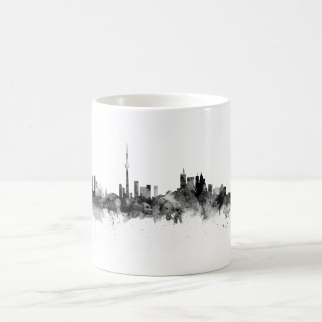 Toronto Canada Skyline Black White Kaffemugg (Center)