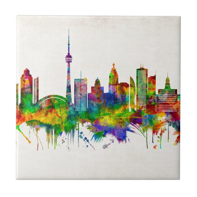 Toronto Canada Skyline Kakelplatta (Framsidan)
