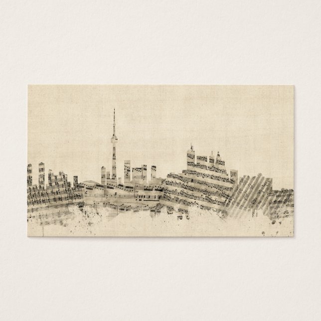 Toronto Canada Skyline Lakan Music Cityscape Visitkort (Framsidan)