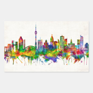 Toronto Canada Skyline Rektangulärt Klistermärke