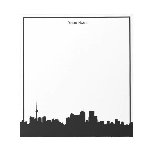 Toronto Canada Skyline Silhouette, DIY Färg BG Anteckningsblock (Framsida)