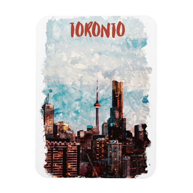 Toronto Canada Skyline Silhouette Magnet (Vertikal)