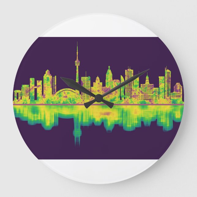 Toronto Canada Skyline Stor Klocka (Framsida)
