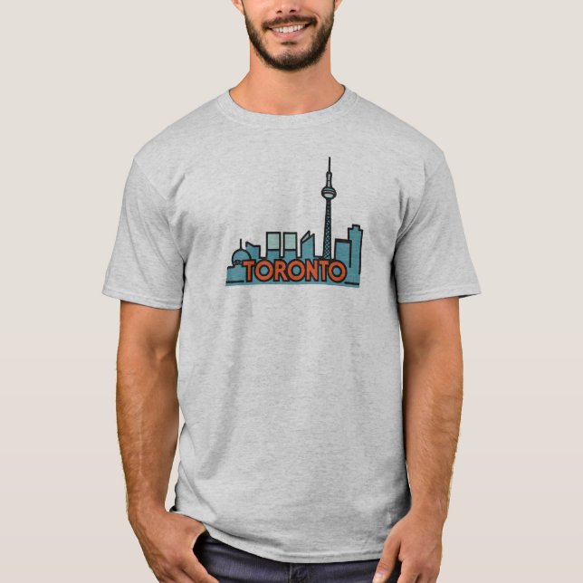 Toronto Canada Skyline T Shirt (Framsida)